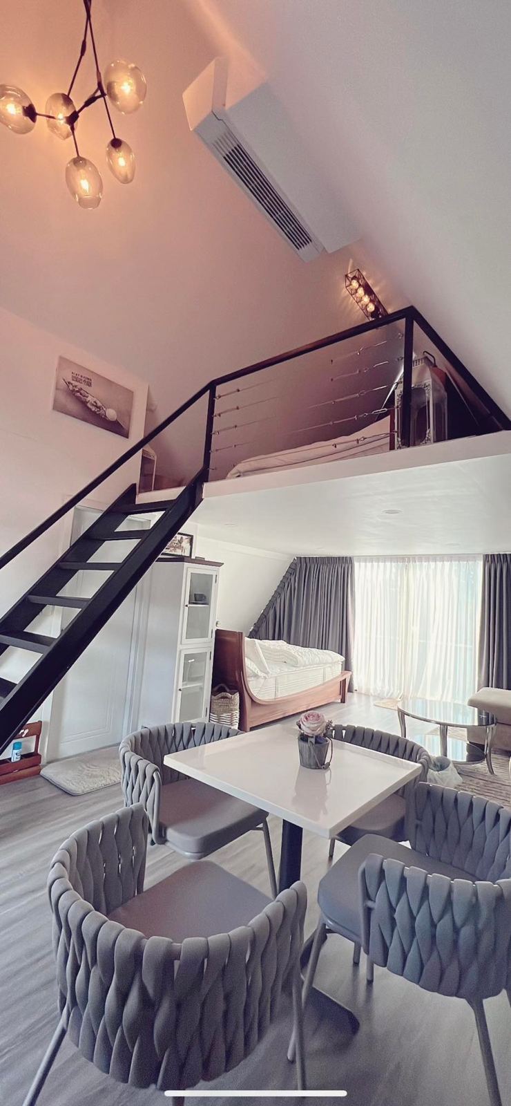 Mezzanine and stairs