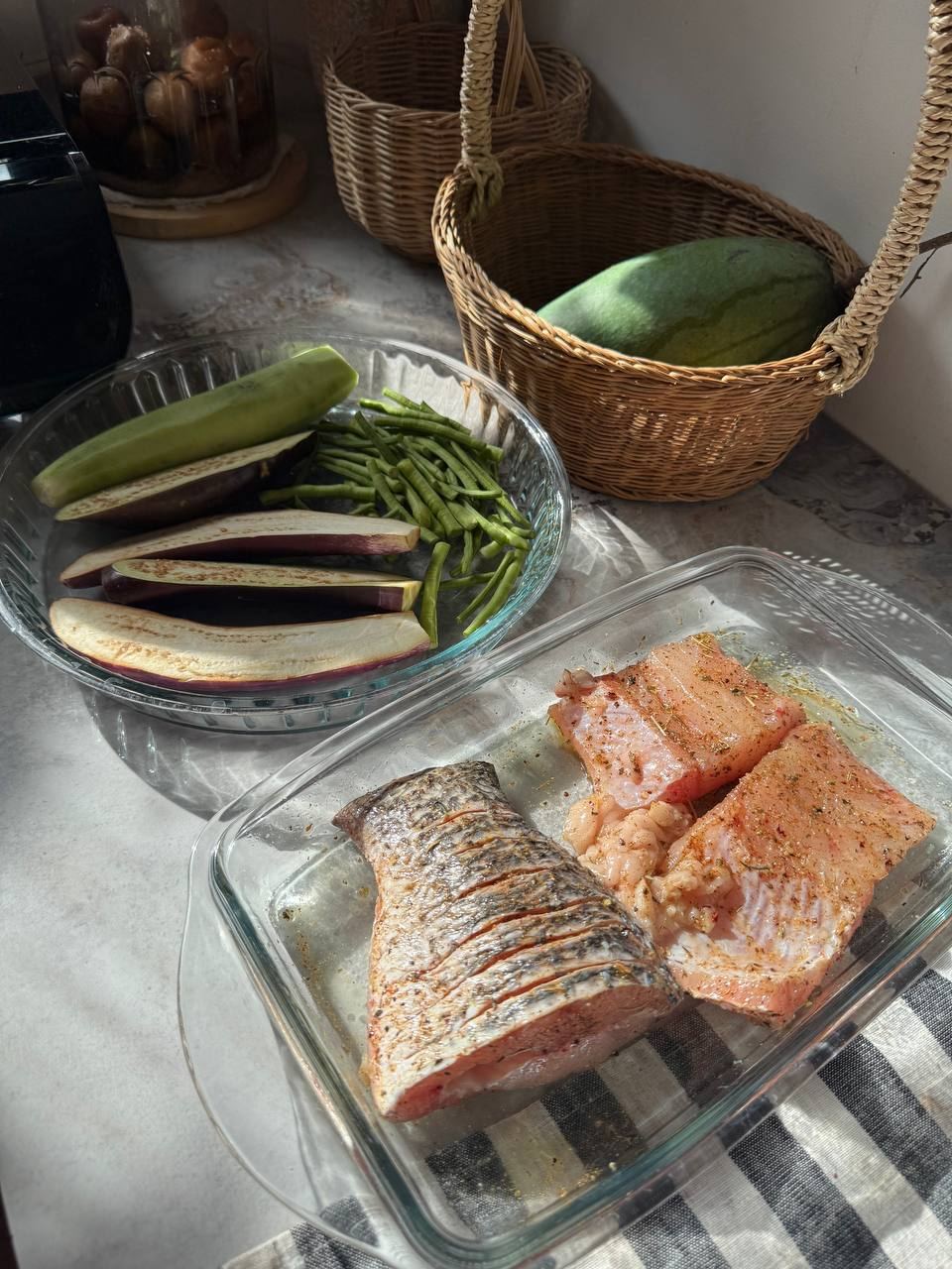 Fresh fish ready to cook