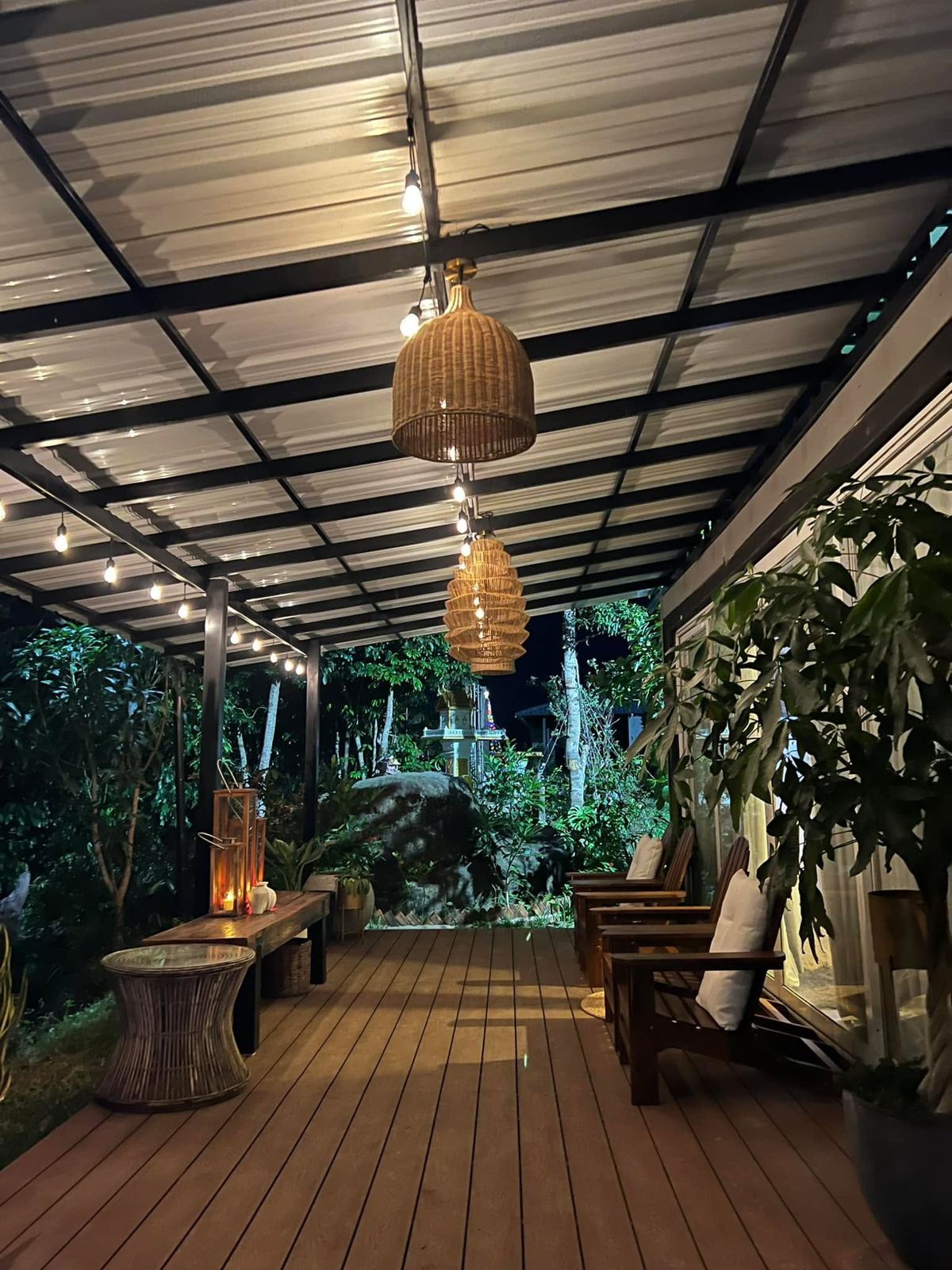 Shaded terrace