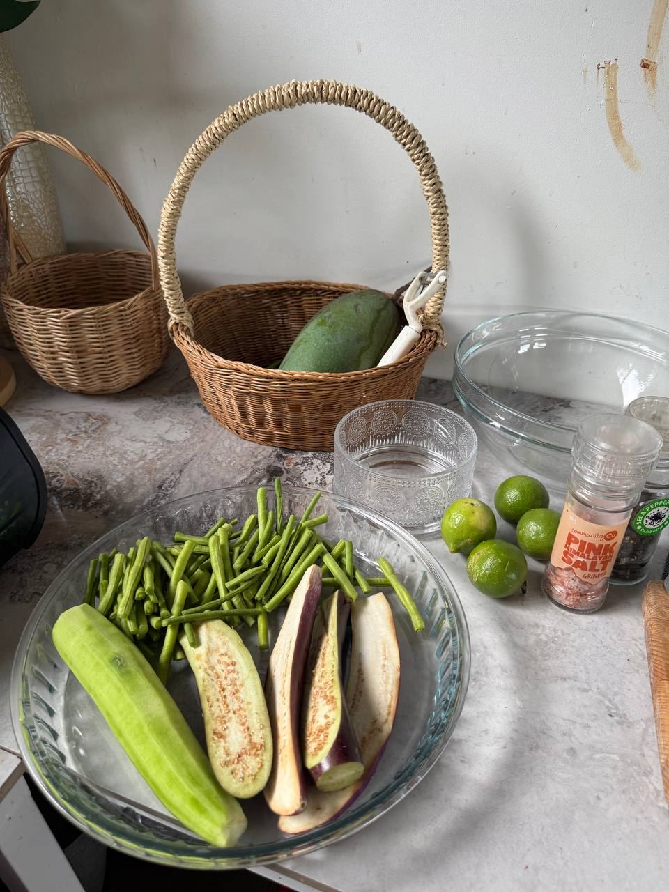 Preparing vegetables in the kitchen